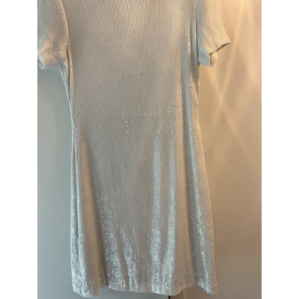 Tory Burch Small Sequin Dress Sheath Ivory Holiday Party Preppy Coquette Fairy